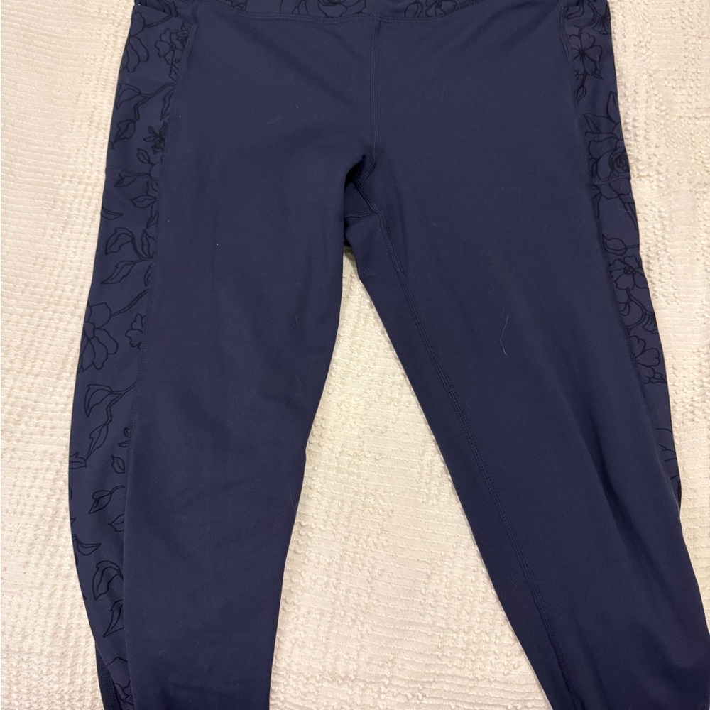 Skechers Navy Blue Activewear leggings size L
